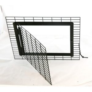Small open door front with rectangle wire squares